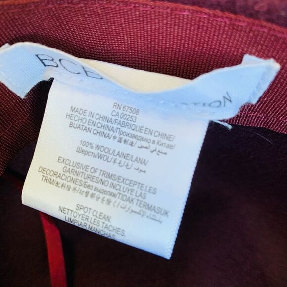 BCBG Generation Burgundy Wool Hat - Picture 4 of 4